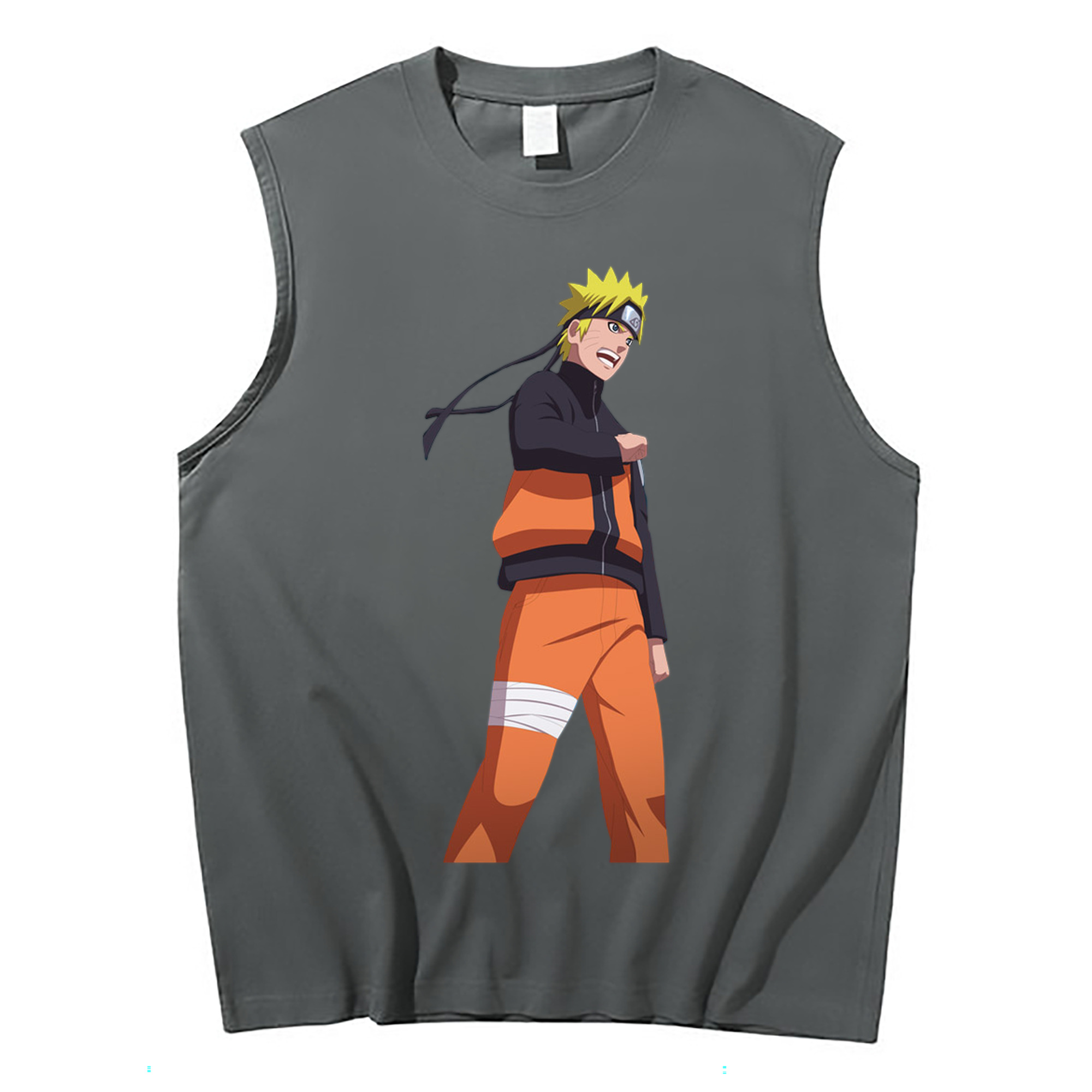 （画像用） NARUTO -ナルト- うずまき ナルト Uzumaki Naruto コットン100％タンクトップ（フロントプリント）